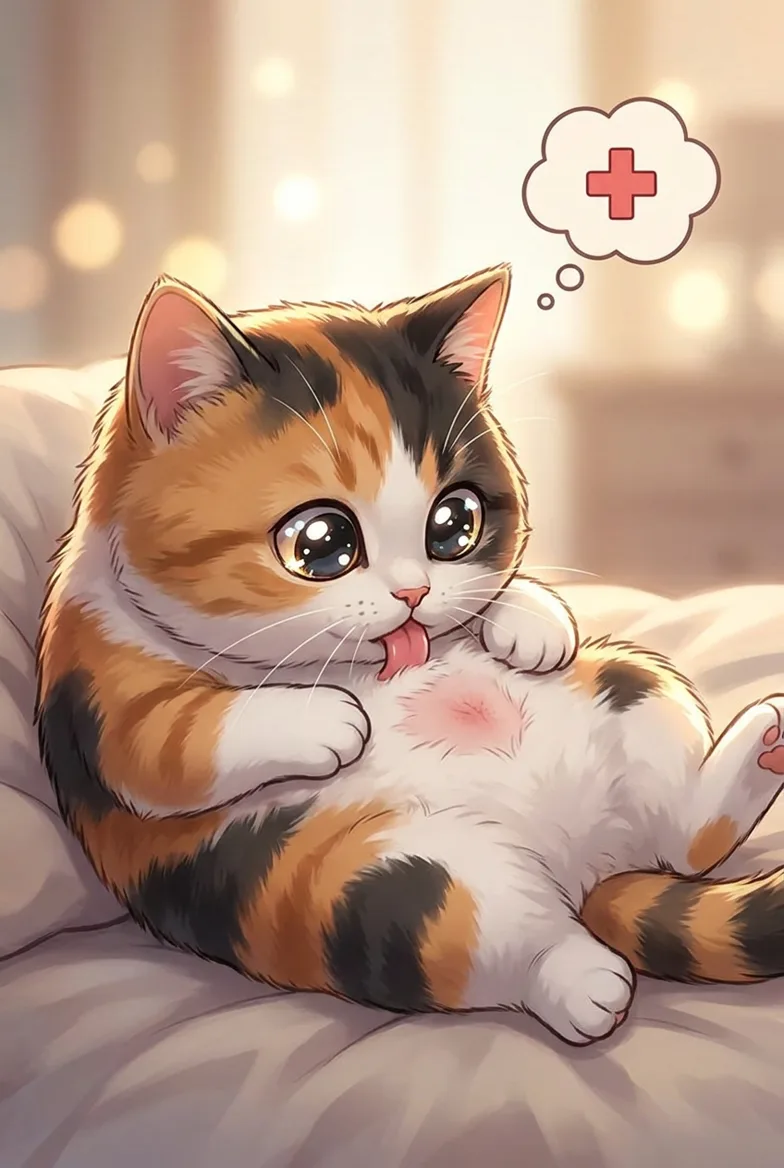 고양이 배 털이 빠져요 (오버그루밍)