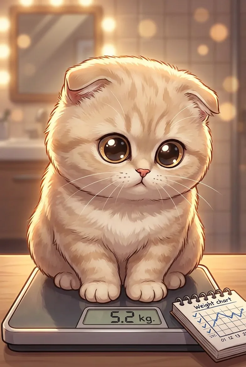 고양이 몸무게, 한 달에 한 번 재세요